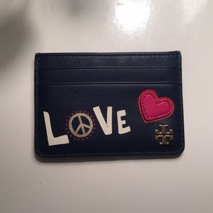 Navy Tory Burch Card Holder